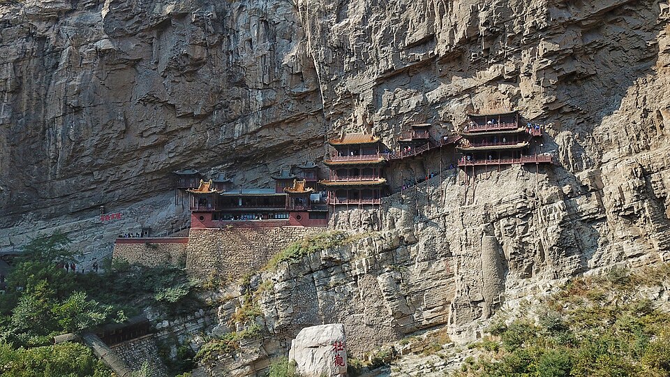 The cliffside Hanging Temple near Mount Heng.