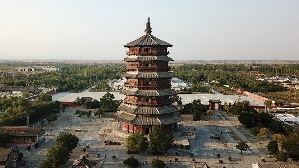 The timber Pagoda of Fogong Temple in Ying County.